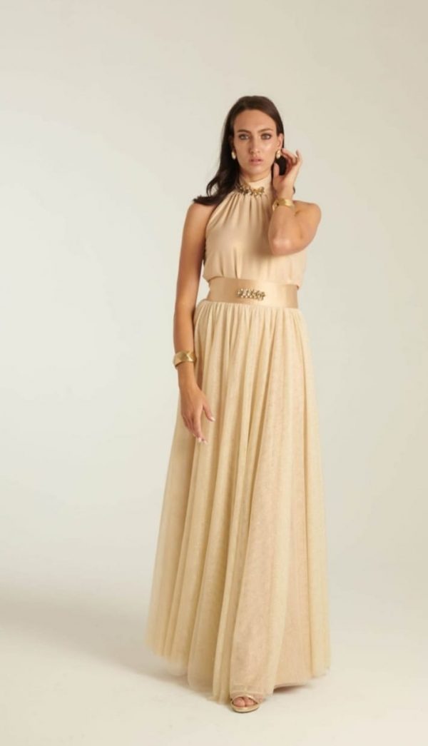 Top e gonnellone glitter oro - Rosa biondillo