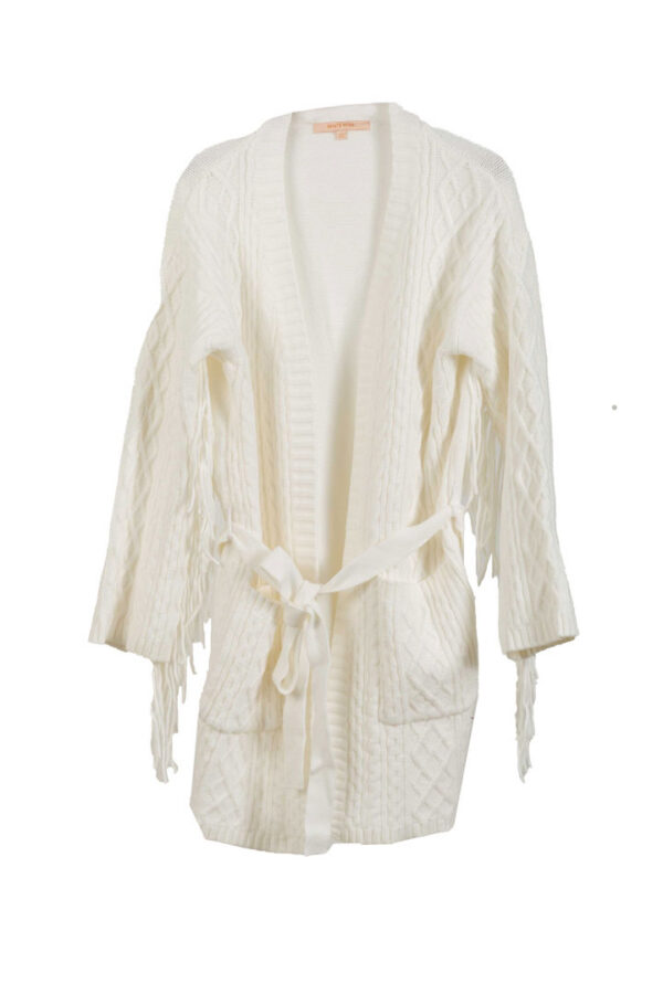 Cardigan donna White wise con cintura