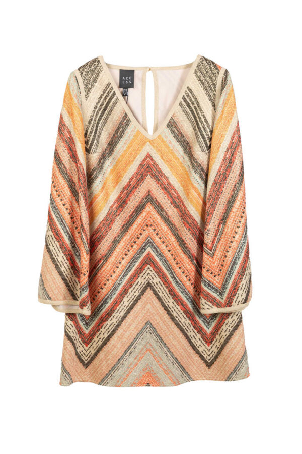 Abito fantasia con scollo a V donna Access fashion.