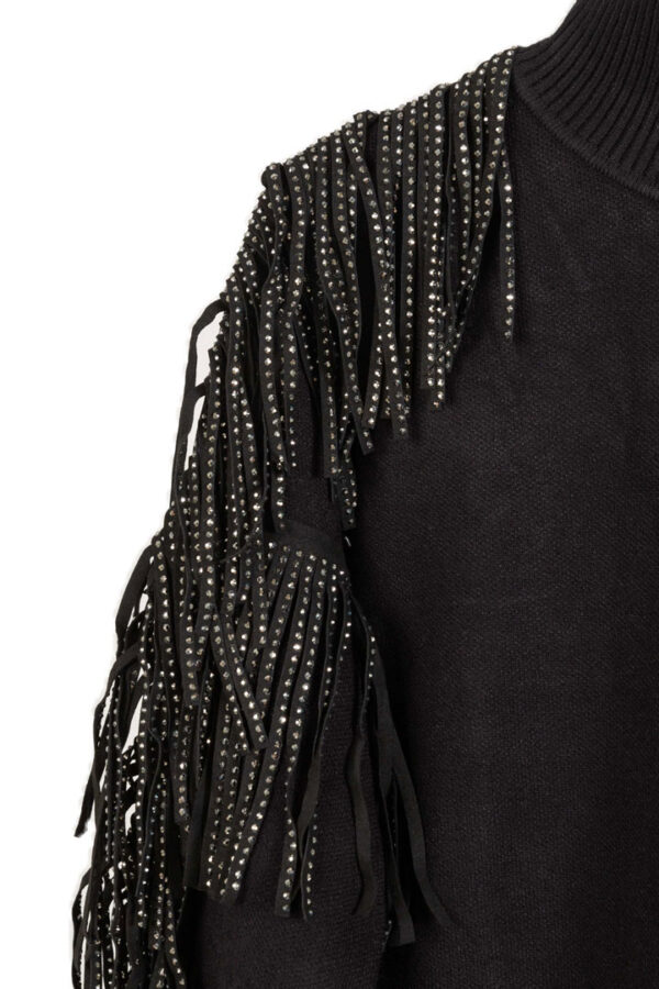 Pullover collo alto con frange donna Access Fashion - immagine 3