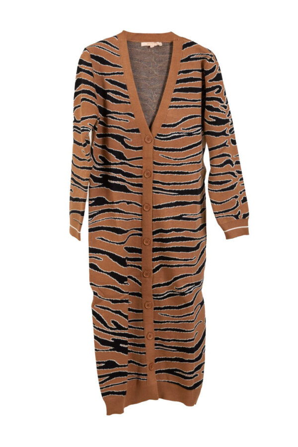 Cardigan lungo donna fantasia White wise - immagine 2