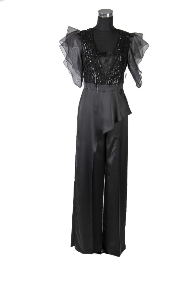 Tuta donna con paillettes e volant NUMERO TRE